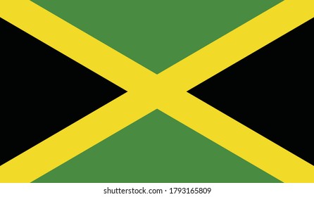 Jamaica flag, official colors and proportion correctly Vector