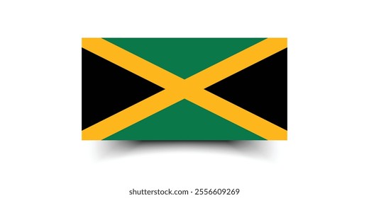 Jamaica flag official colors and proportion digital vector illustration