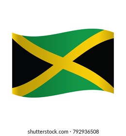 Jamaica flag, official colors and proportion correctly. National Jamaica flag. Vector illustration.