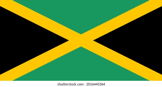 Jamaica flag. Official proportion. Correct colors