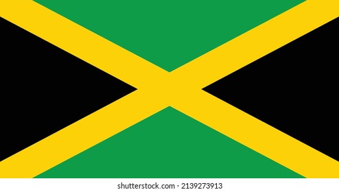 Jamaica flag with original RGB color vector illustration design