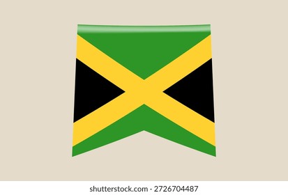 Jamaica Flag Pennant Vetor Icon Hanging for National Day Celebration ou Travel Decoration with Patriotic Pride..