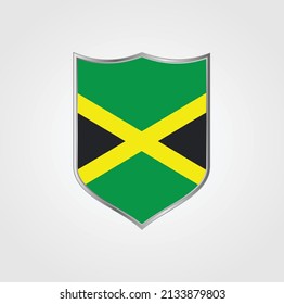 Bandera de Jamaica con marco blindado