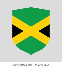 Jamaica Flag in Shield Shape Frame