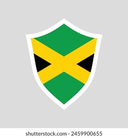 Jamaica Flag in Shield Shape Frame