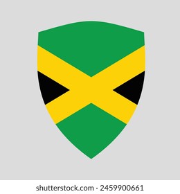 Jamaica Flag in Shield Shape Frame