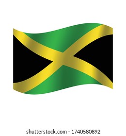 Bandera de Jamaica. Vector simple. Bandera nacional de Jamaica 