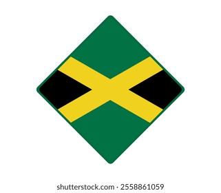 Jamaica flag square shaped. vector