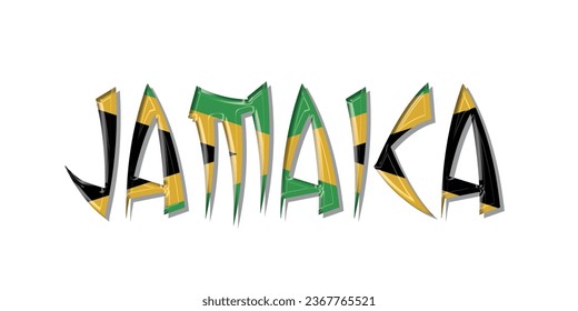 JAMAICA flag text font, JAMAICA Font With Flag, vector illustration