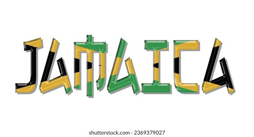 JAMAICA flag text font, JAMAICA Font With Flag, vector illustration