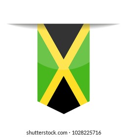 Jamaica Flag Vector Bookmark Icon - Illustration
