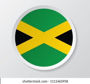 jamaica flag vector in circle shape vector