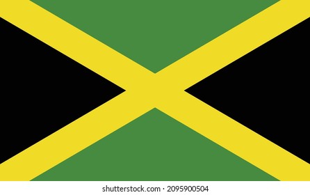 Jamaica flag, flag of Jamaica vector format eps