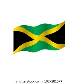 Jamaica flag, vector illustration on a white background
