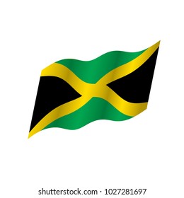 Jamaica flag, vector illustration on a white background