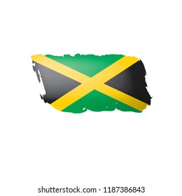 Jamaica flag, vector illustration on a white background.