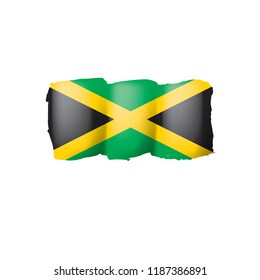 Jamaica flag, vector illustration on a white background.