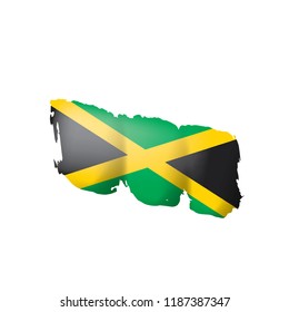 Jamaica flag, vector illustration on a white background.