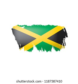 Jamaica flag, vector illustration on a white background.