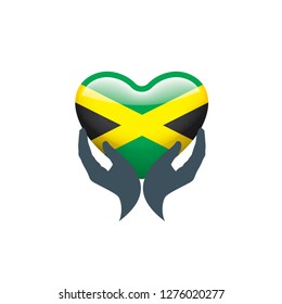 Jamaica flag, vector illustration on a white background