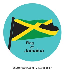 Vector de bandera de Jamaica aislado en fondo blanco.