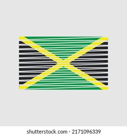 Vector de la bandera de Jamaica. Bandera nacional