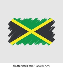 Vector de la bandera de Jamaica. Bandera nacional