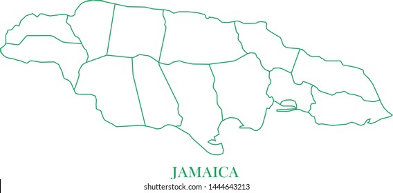 Jamaica green line map vector