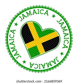 Jamaica heart badge. Vector logo of Jamaica captivating Vector illustration.