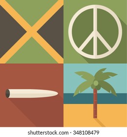Jamaica icon set