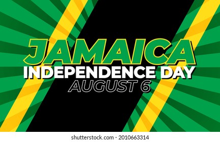 Jamaica Independence Day 6th Aaugust. Background, poster, greeting card, banner design. Vector EPS 10