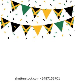 Jamaica Independence Day. Garland with the flag of Jamaica on a white background. Vector Illustration.
