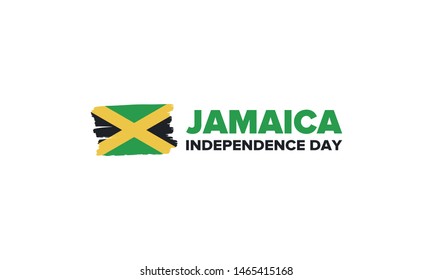 Jamaica Independence Day. Independence of Jamaica. Holiday, celebrated annual in August 6. Jamaica flag. Patriotic element. Poster, greeting card, banner and background. Vector illustration