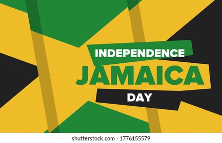 Jamaica Independence Day. Independence of Jamaica. Holiday, celebrated annual in August 6. Jamaica flag. Patriotic element. Poster, greeting card, banner and background. Vector illustration - Shutterstock ID 1776155579