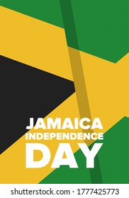 Jamaica Independence Day. Independence of Jamaica. Holiday, celebrated annual in August 6. Jamaica flag. Patriotic element. Poster, greeting card, banner and background. Vector illustration - Shutterstock ID 1777425773