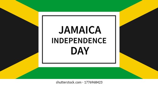 Jamaica Independence Day Typography Poster. Jamaican Holiday Celebrated On August 6. Vector Template For, Banner, Greeting Card, Flyer, Etc.