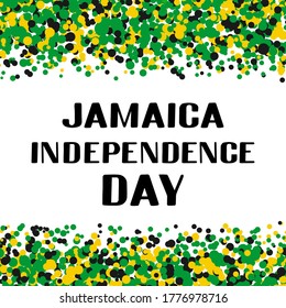 Jamaica Independence Day Typography Poster. Jamaican Holiday Celebrated On August 6. Vector Template For, Banner, Greeting Card, Flyer, Etc.