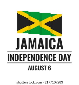 Jamaica Independence Day Typography Poster. Jamaican Holiday Celebrated On August 6. Vector Template For Banner, Greeting Card, Flyer, Etc.