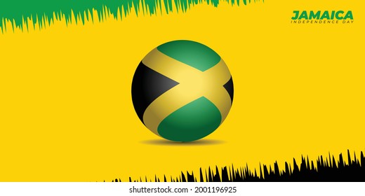 Jamaica Independence day vector illustration with Jamaica ball design. good template for Jamaica National event day design.