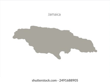 Jamaica island silhouette map. Simple minimal image easy to edit and recolor.