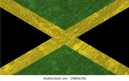 Jamaica, Jamaican Flag on concrete textured background
