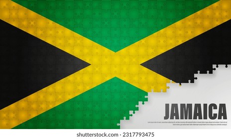 Fondo de la bandera de Jamaica en la sierra de jigsaw. Elemento de impacto para el uso que desea hacer de él.