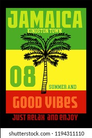 jamaica kingston town good vibes,t-shirt design