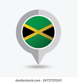 Jamaica Location Pin Icon Vector Illustration