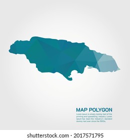 Jamaica Map Abstract geometric rumpled triangular low poly style gradient graphic on white background
