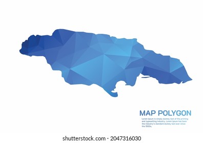 Mapa de Jamaica Resumen gráfico de gradiente de bajo estilo de polo triangular rugoso sobre fondo blanco