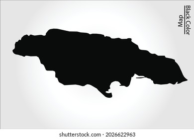 Jamaica map black Color on Backgound