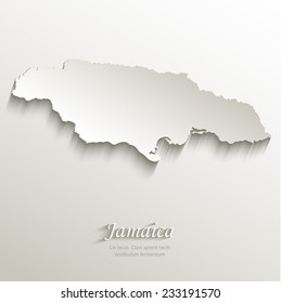 Jamaica map card paper 3D natural vector