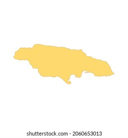 Jamaica map color line element. Border of the country. UI UX GUI design element. Editable stroke.