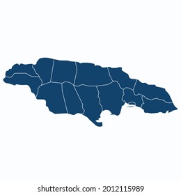 Jamaica map color vector modern. Silhouette map. on white background. 